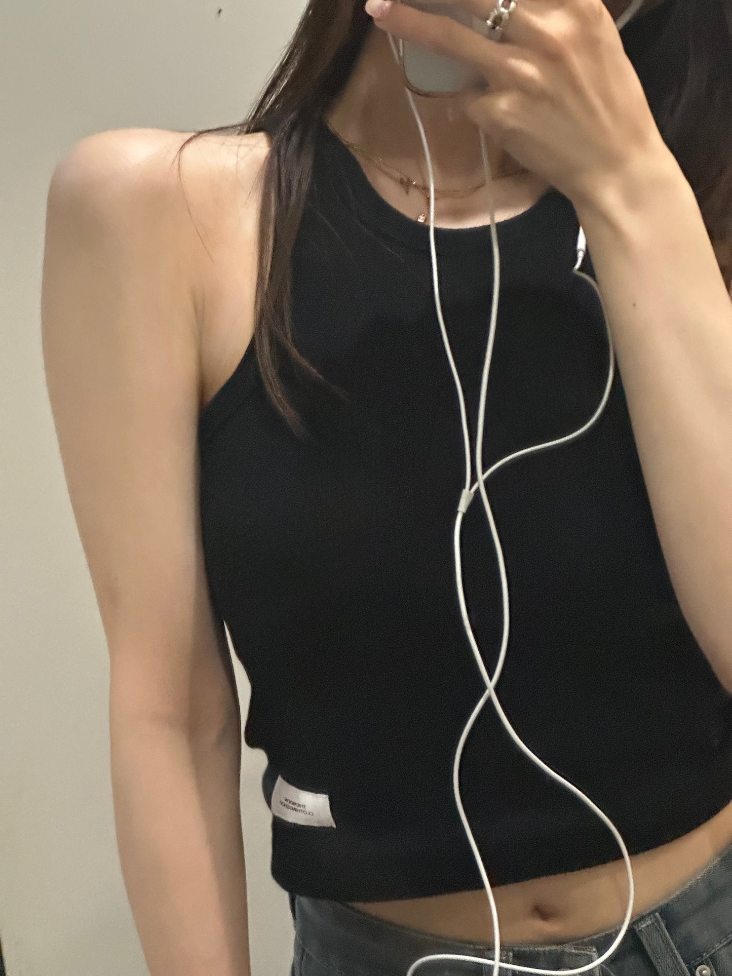 リブタンクトップ