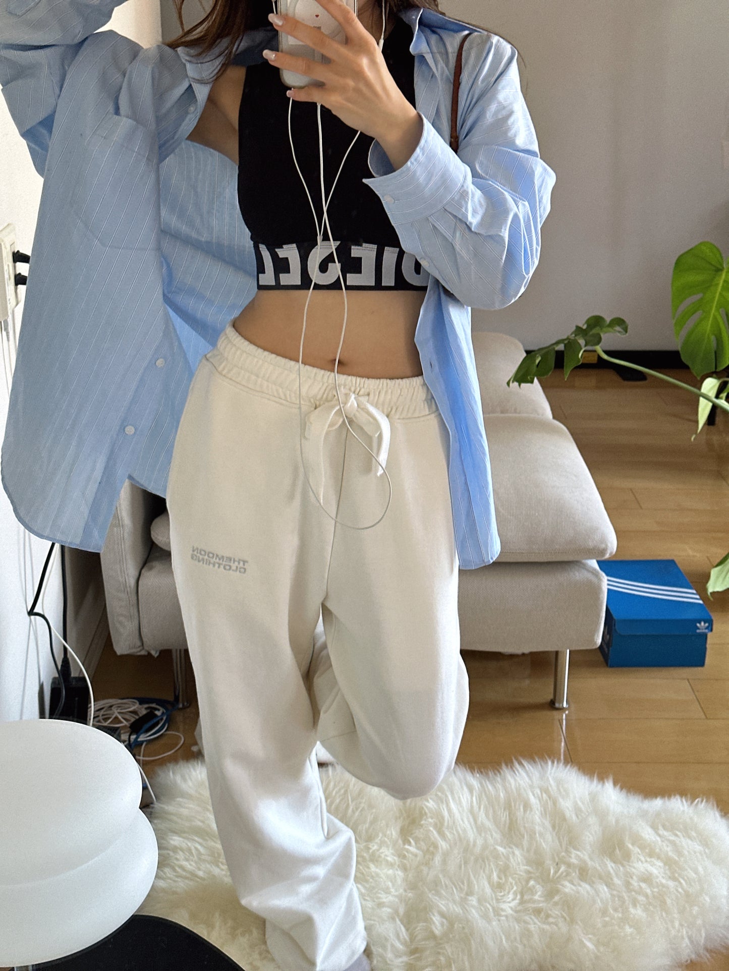 THE MOON logo sweatpants