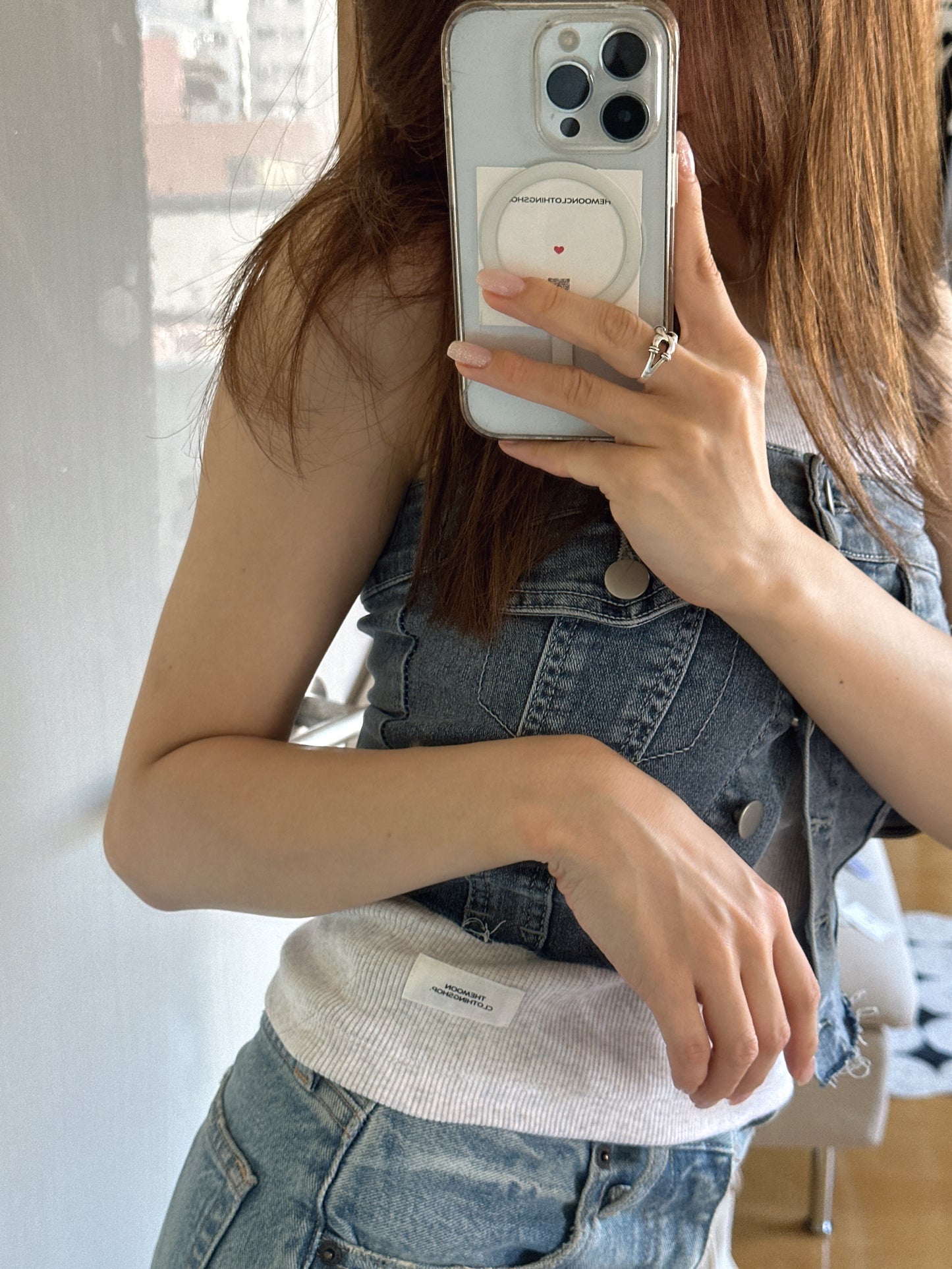 リブタンクトップ